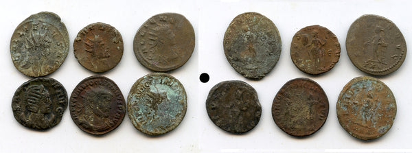 Lot of 6 various Roman antoniniani, 3rd-4th century AD