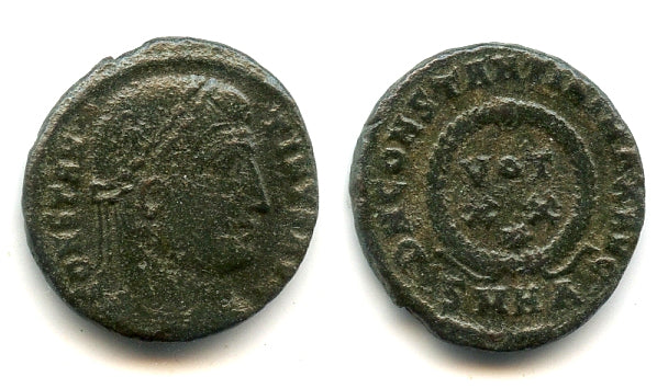 Nice VOT XX follis of Constantine I (307-337 CE), Heraclea, Roman Empire