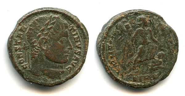 Scarce SARMATIA DEVICTA follis of Constantine I (307-337 CE), Sirmium, Roman Empire