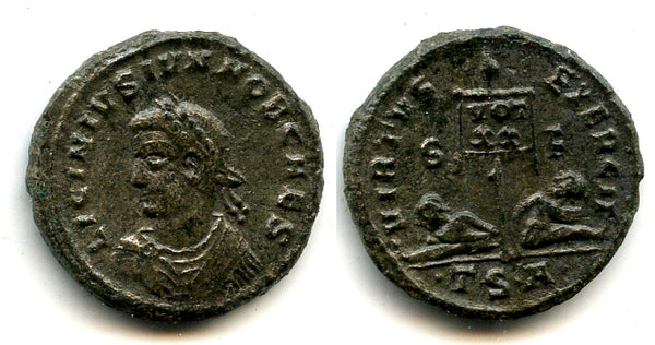 VIRTVS EXERCIT follis of Licinius II (317-324 CE), Thessalonica, Roman Empire