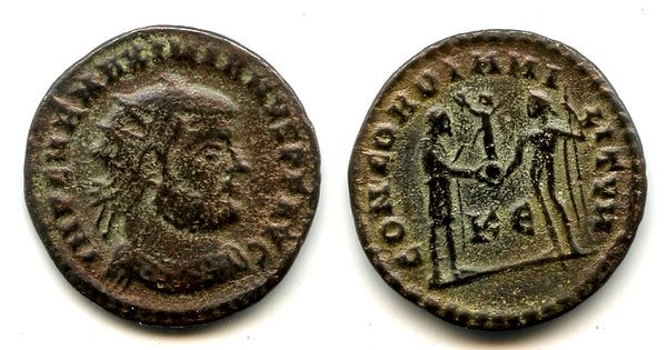 Bronze antoninianus of Maximianus Herculius (285-306 CE), Cyzicus, Roman Empire