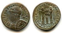 Rare VLPP follis w/horseman on shield, Constantine I (307-37), Siscia, Roman Empire