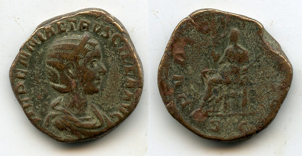 Sestertius of Herennia Etruscilla, wife of Trajan Decius (249-251), Rome, Roman Empire