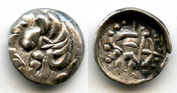 Very nice silver obol, unknown King, Samarqand, c.100-400 AD, Soghdiana, Central Asia