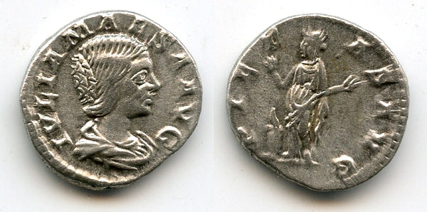 Silver denarius of Julia Maesa (d.223), sister of Julia Domna, Roman Empire