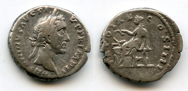 Silver denarius of Antoninus Pius (138-161 AD), Rome mint, Roman Empire