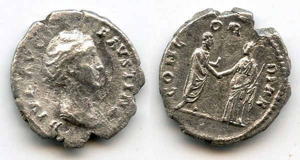 Posthumous AR denarius of Faustina Sr. (d.141 AD), Roman Empire