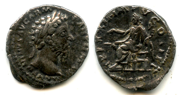 Silver denarius of Marcus Aurelius (161-180 AD), Rome, Roman Empire