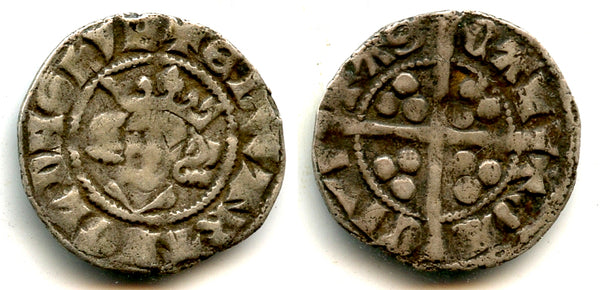 Silver penny, Edward II (1272-1307), Canterbury mint, England (Class 11a)