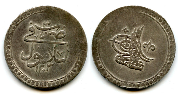 Silver 2-piastres (ikilik), RY3 (1791), Selim III (1789-1807), Ottoman Empire (KM 504)