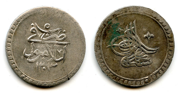 Silver 2-piastres (ikilik), RY5 (1793), Selim III (1789-1807), Ottoman Empire (KM 504)