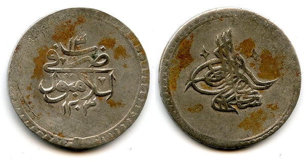 Silver 2-piastres (ikilik), RY13 (1801), Selim III (1789-1807), Ottoman Empire (KM 504)