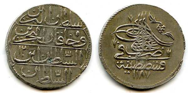 Silver zolota, RY12 (1785), Abdul Hamid (1774-89), Ottoman Empire (KM 398)