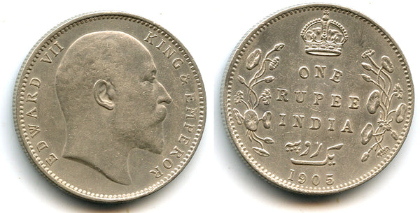 Silver rupee in the name of Edward VII, 1905, British India