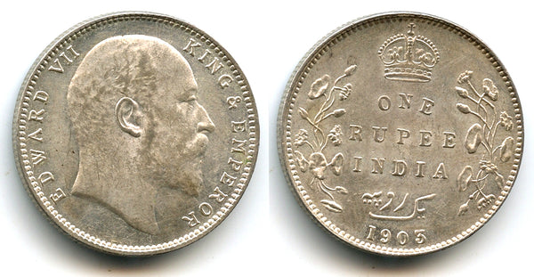 Silver rupee in the name of Edward VII, 1903, British India