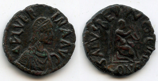 Unlisted variety RRRRR AE2 of Verina, wife of Leo I (457-474 AD), Roman Empire (RIC 655 var)