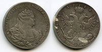 Modern electrotype forgery - poltina (1/2 ruble) of Anna (1730-1740), Russia