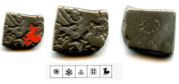 Interesting type - AR karshapana of Bindusara (c.297-272 BC), Mauryan Empire, India