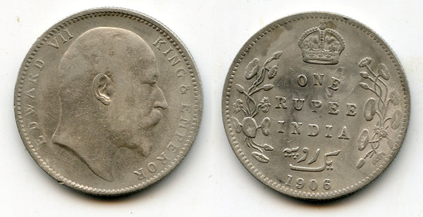 Silver rupee in the name of Edward VII, 1906, British India