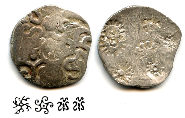 Rare silver vimshatika, Kashi Janapada under Kasala (c.525-475 BC), India (R-868 var.)