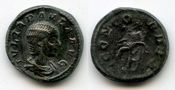 Rare limes denarius of Julia Paula, 220 AD, wife of Elagabalus, Roman Empire