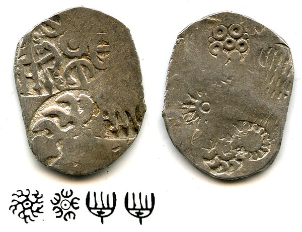 Rare silver vimshatika, Kashi Janapada under Kasala (c.525-475 BC), India (R-899)