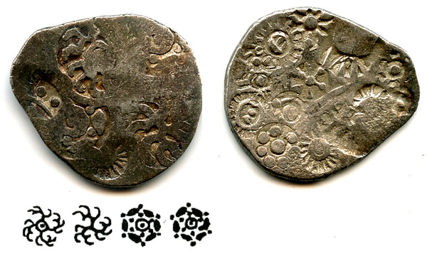 Rare silver vimshatika, Kashi Janapada under Kasala (c.525-475 BC), India (R-814)