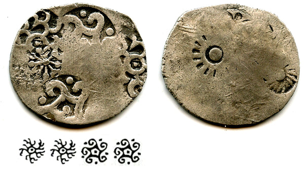 Rare silver vimshatika, Kashi Janapada under Kasala (c.525-475 BC), India (R-876)