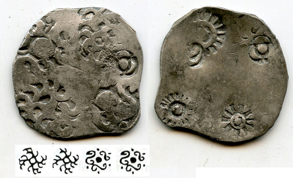 Rare silver vimshatika, Kashi Janapada under Kasala (c.525-475 BC), India (R-776)