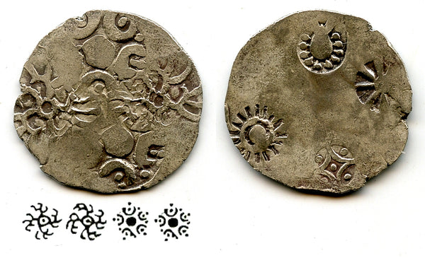 Rare silver vimshatika, Kashi Janapada under Kasala (c.525-475 BC), India (R-799)