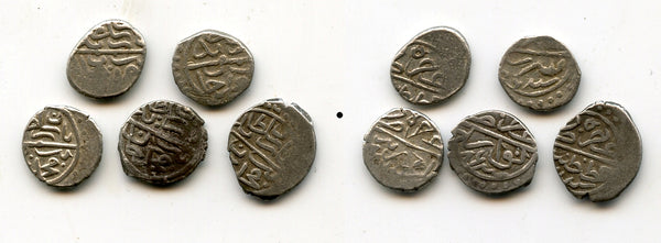 Lot of 5 unsorted silver akce of Bayezid II (1481-1512), Ottoman Empire