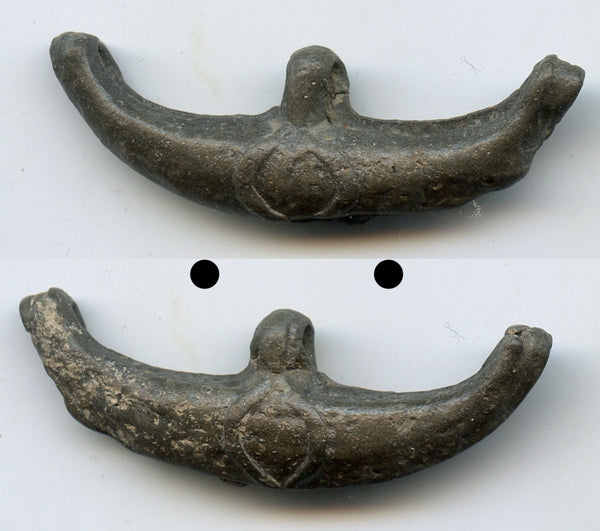 Scarce small tin boat-money, c.1400-1700s, primitive coinage of Malaysia