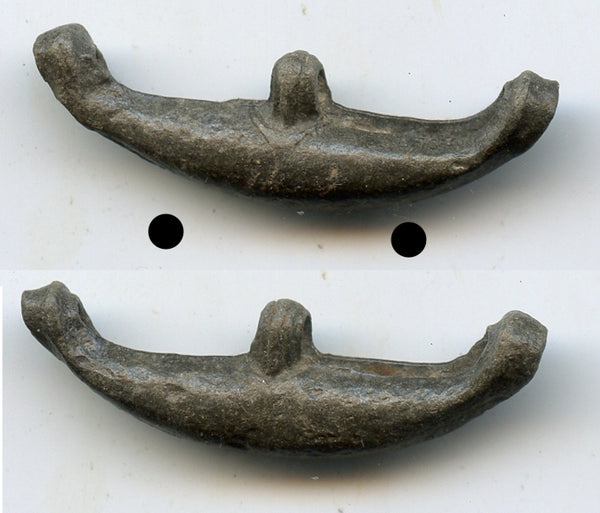Scarce small tin boat-money, c.1400-1700s, primitive coinage of Malaysia
