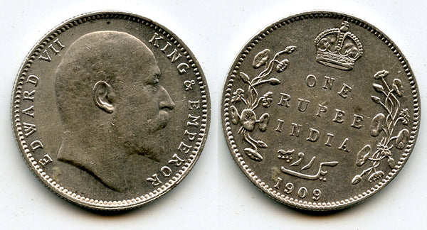 Silver rupee in the name of Edward VII, 1909, British India