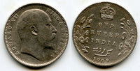 Silver rupee in the name of Edward VII, 1909, British India