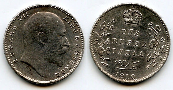 Silver rupee in the name of Edward VII, 1910, British India