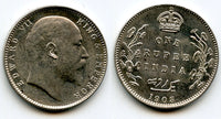 Silver rupee in the name of Edward VII, 1905, British India