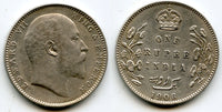 Silver rupee in the name of Edward VII, 1906, British India