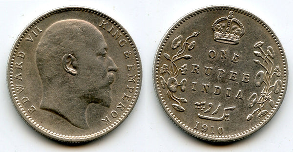 Silver rupee in the name of Edward VII, 1910, British India
