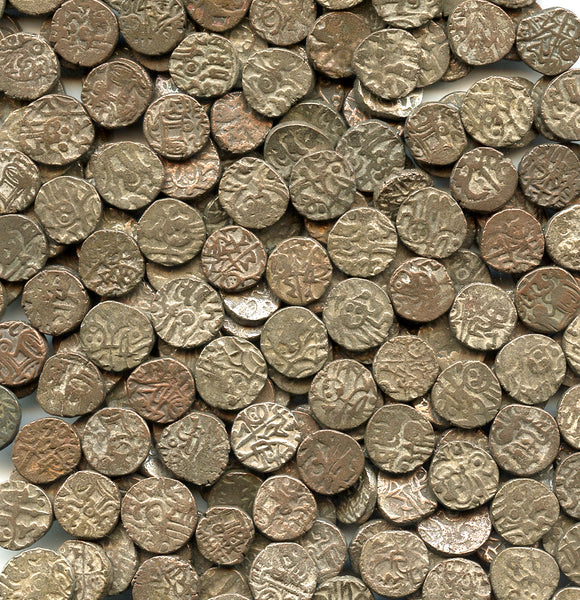 A mix of 10 various pre-Islamic billon jitals from North India, 1000-1000s AD