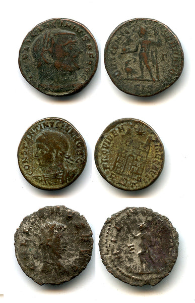 Lot of 3 nicer Roman coins, 3rd-4th century AD, Roman Empire