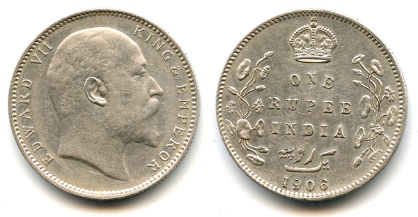 Silver rupee in the name of Edward VII, 1906, British India