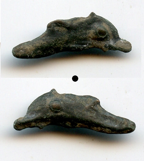 Ancient AE23 dolphin-shaped coin, Olbia, Sarmatia, 500-350 BC, Greece