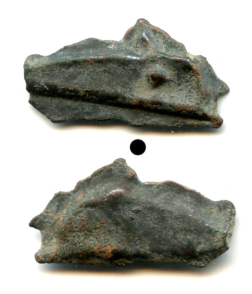 Ancient AE25 dolphin-shaped coin, Olbia, Sarmatia, 500-350 BC, Greece