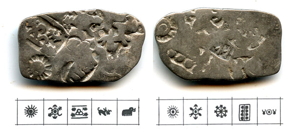 Rare silver karshapana, pre-Nanda (c.368-346 BC), Magadha, India (G/H #335/289)