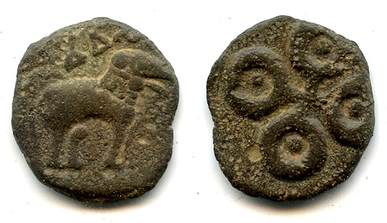 Rare potin karshapana of Vasisthiputra Pulamavi (ca.85-125 AD), Satavahanas, India