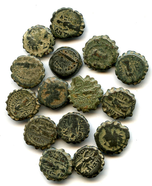 Lot of 15 various serrated Seleukid coins, interesting mix, 300-100 BC