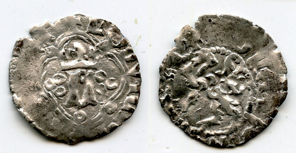 Rare silver groshik from Lviv, Red Russia, Louis of Hungary (1342-1382),