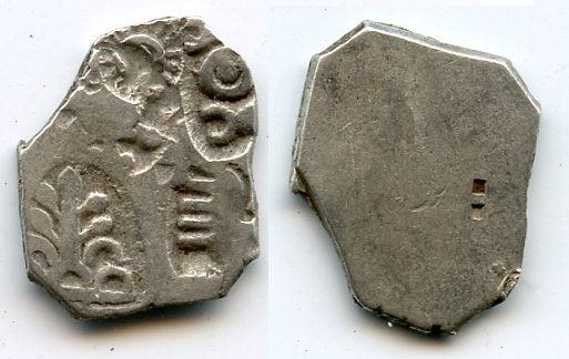 Silver punch karshapana, Nanda period (ca.345-323 BC), Magadha, India