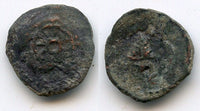 EXTREMELY rare and unpublished! Anonymous bronze obol (AE12), Alchon Huns (Hephthalites)